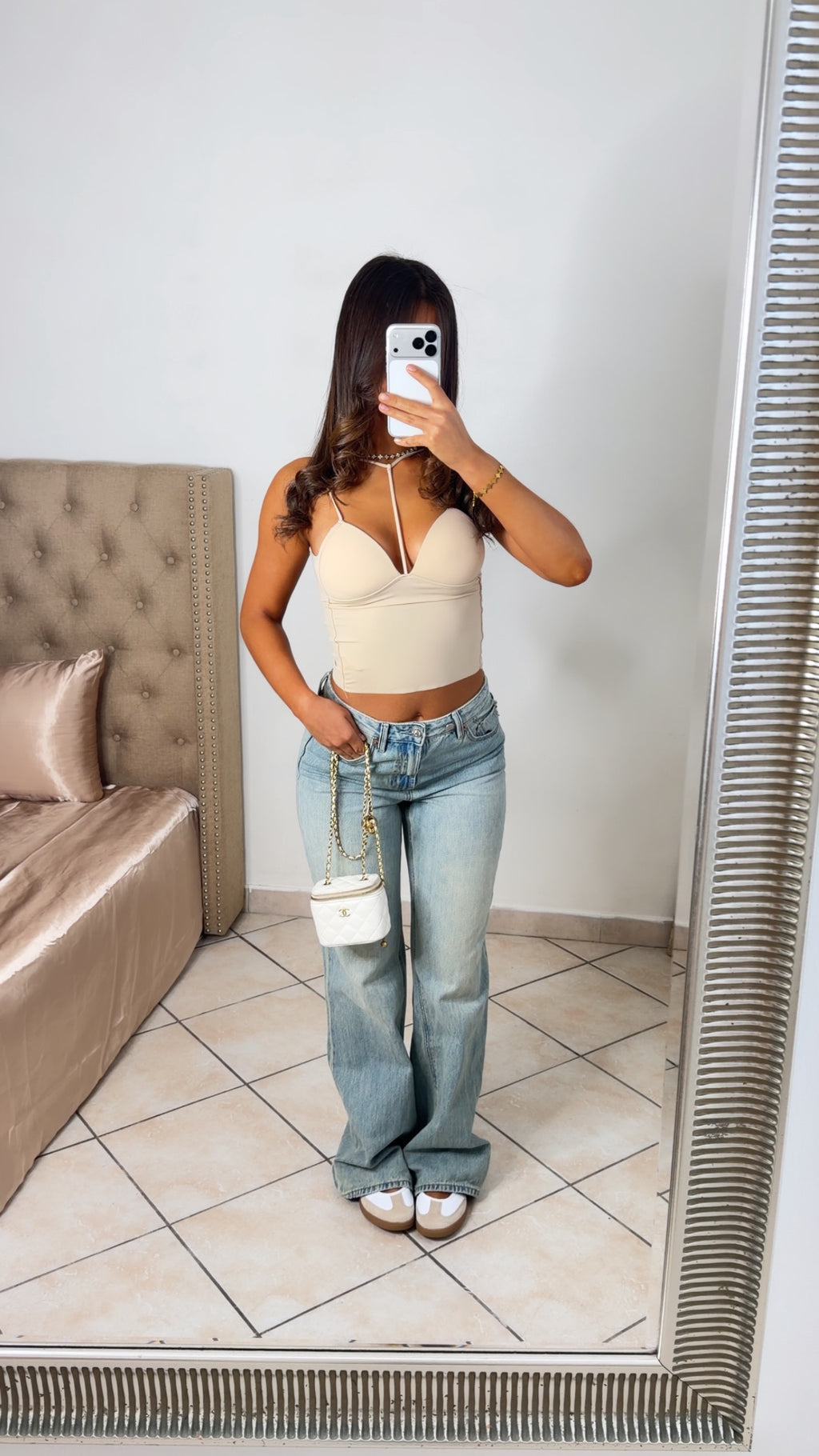 Top triangle à coques [BEIGE]