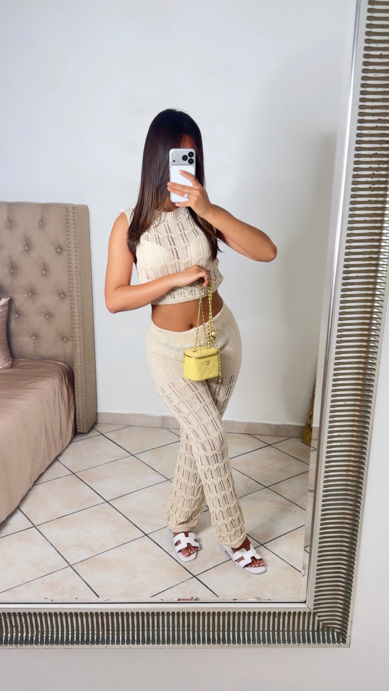 Ensemble de plage avec pantalon [BEIGE]