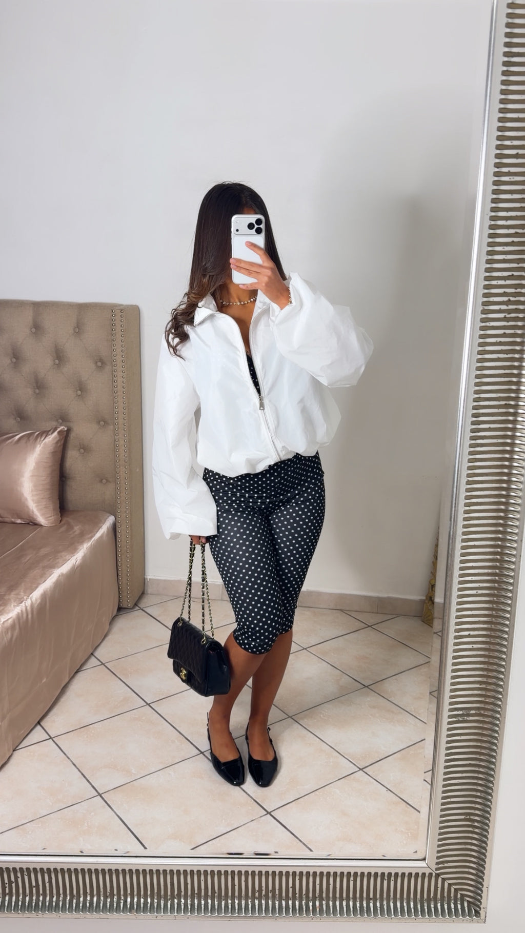 Veste imperméable style ballon [BLANC]