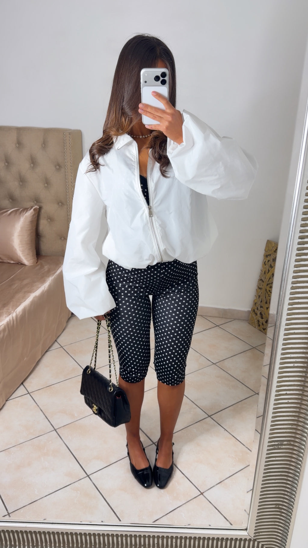 Veste imperméable style ballon [BLANC]