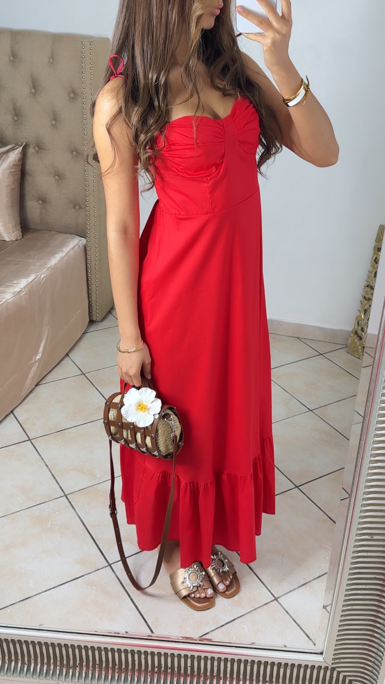 Robe à fines bretelles [ROUGE]
