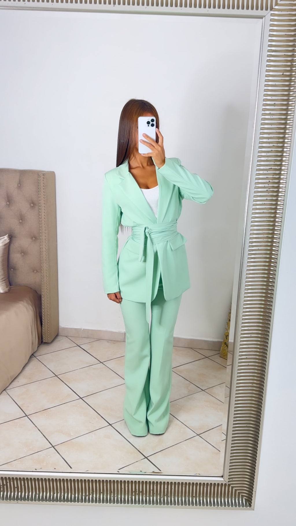 Ensemble tailleur a ceinture [MENTHE]