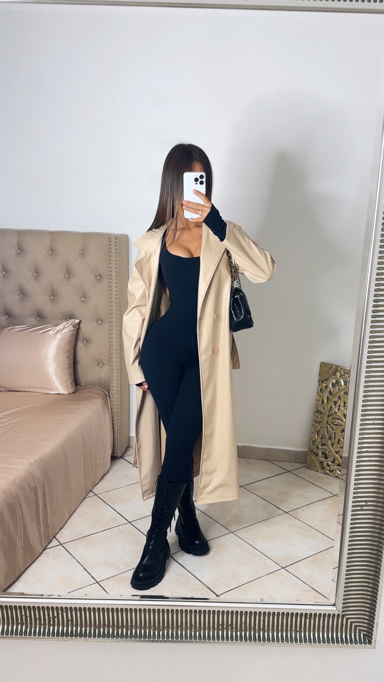 Trench similicuir [BEIGE]