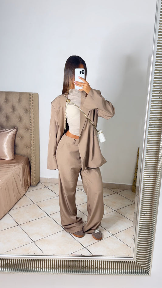 Ensemble tailleur oversize [CAMEL]
