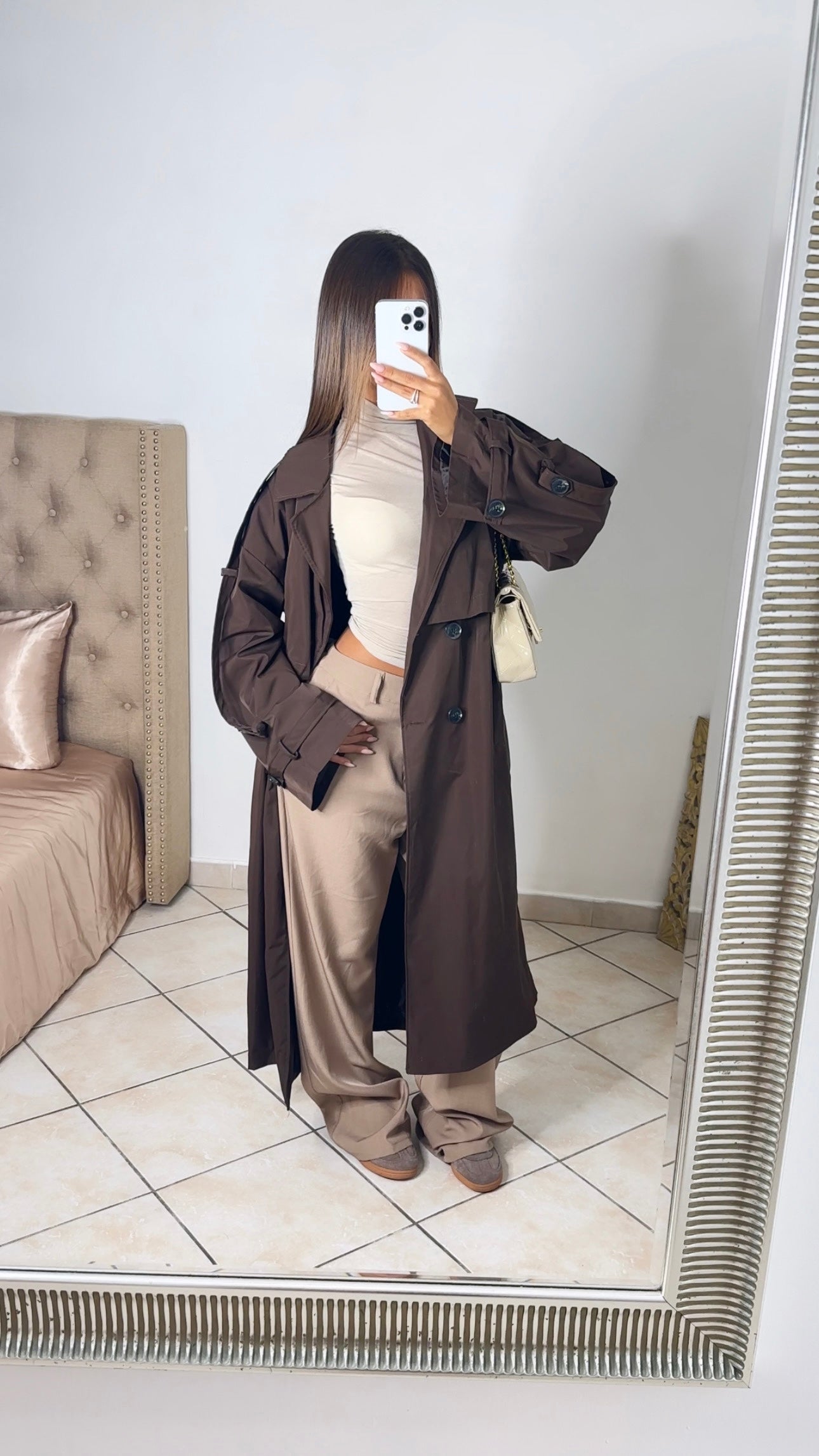 Trench long oversize [MARRON]