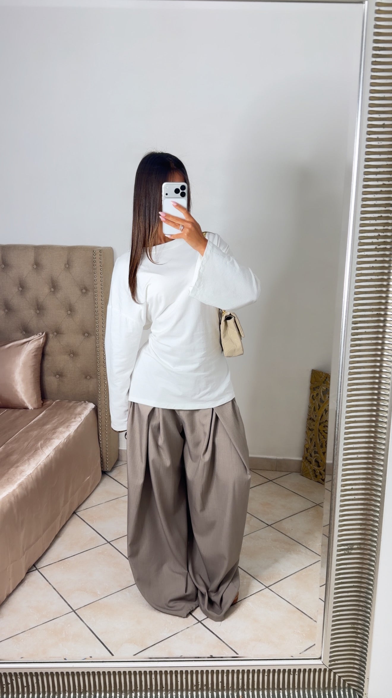 T-shirt oversize à cintrée au dos [BLANC]