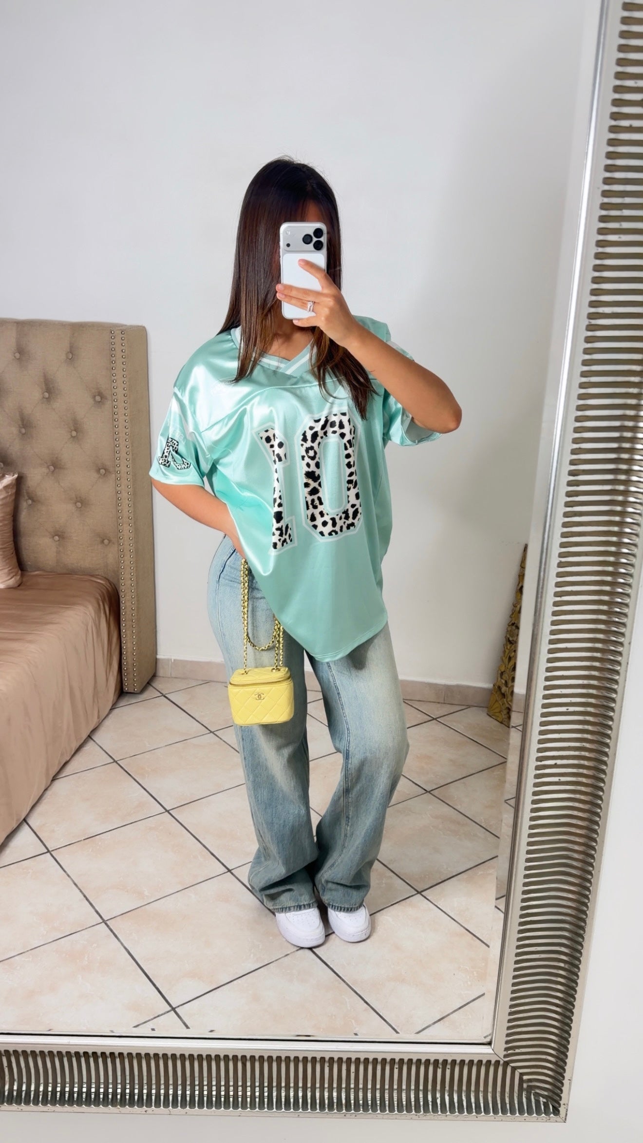 T-shirt basket oversize satiné [MENTHE]