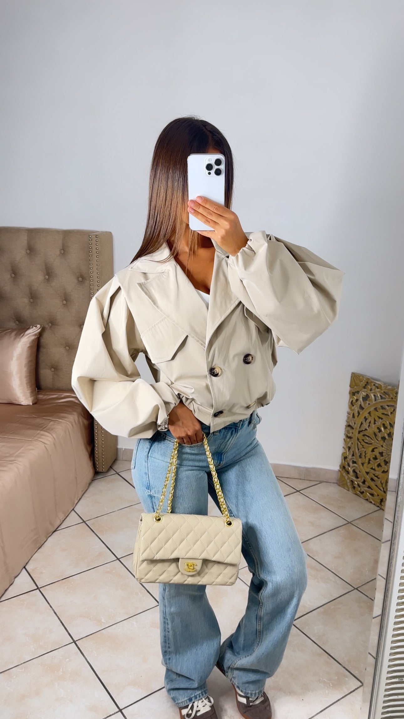 Trench court oversize [BEIGE]
