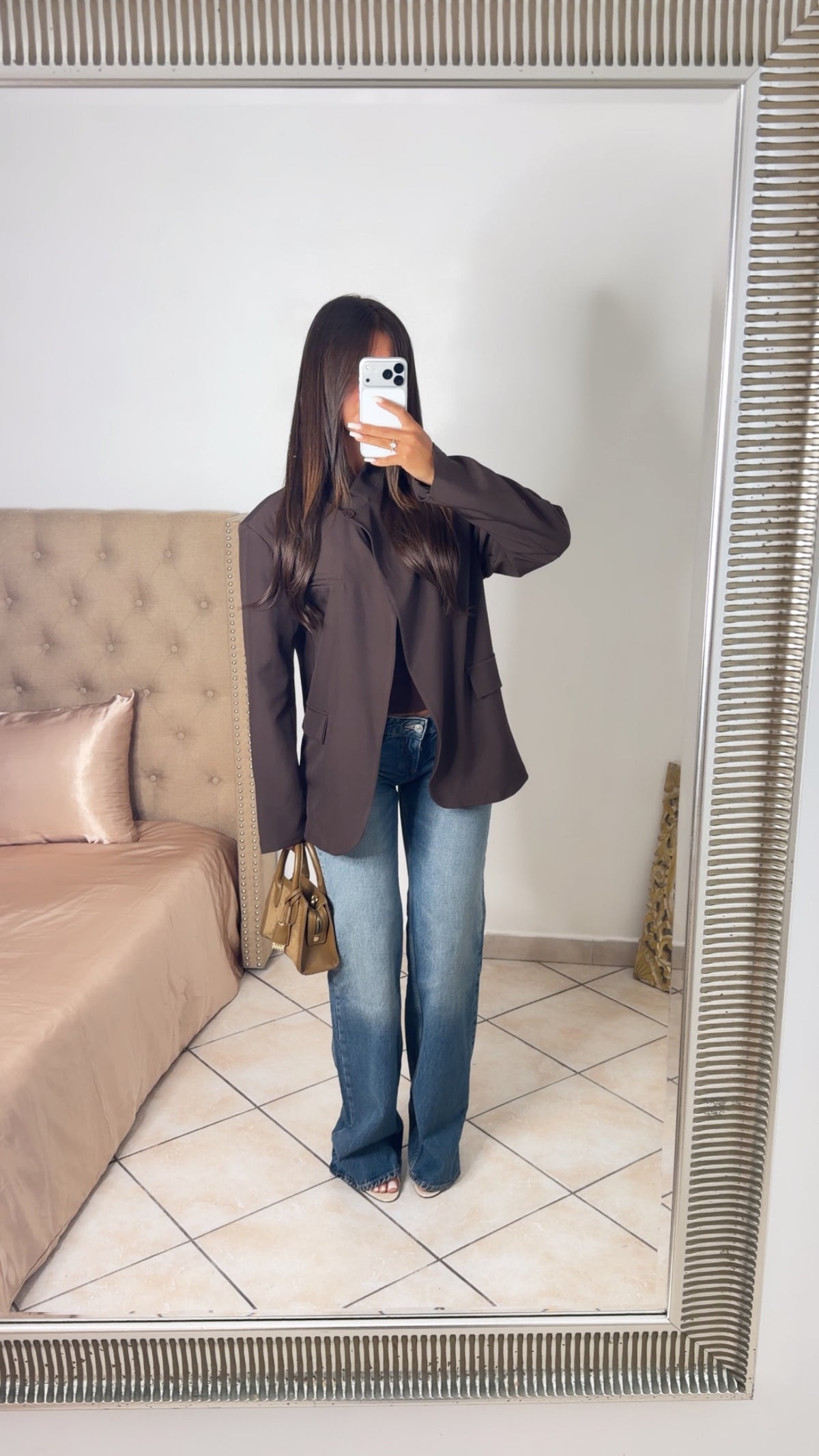Blazer oversize croisé [MARRON]