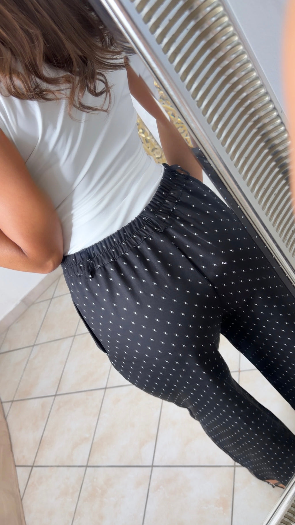Pantalon cropped à pois [NOIR]