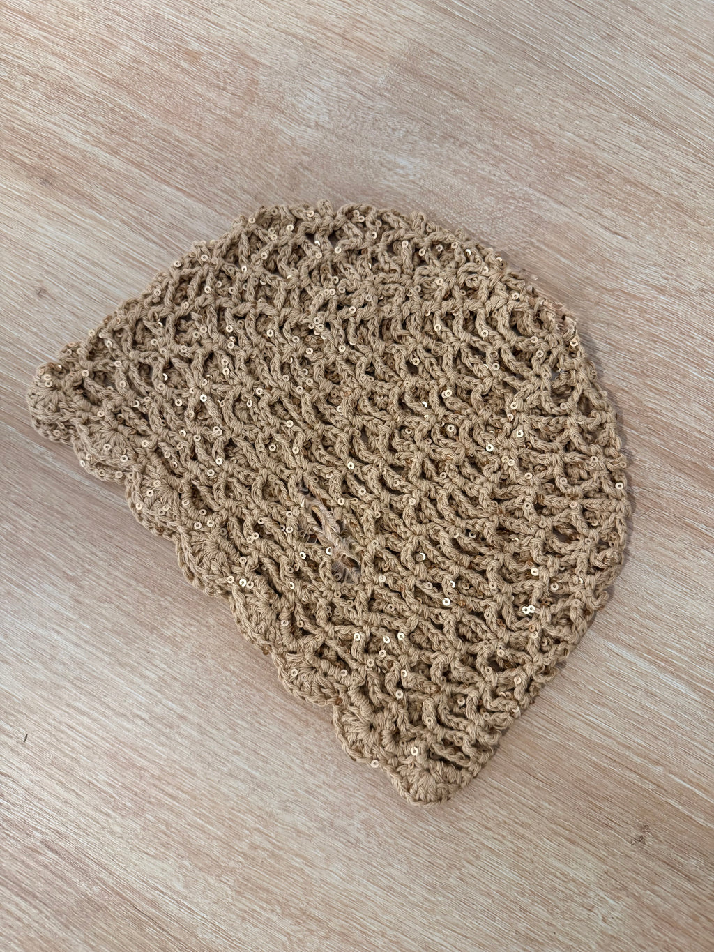 Bonnet crochet pailleté [TAUPE]