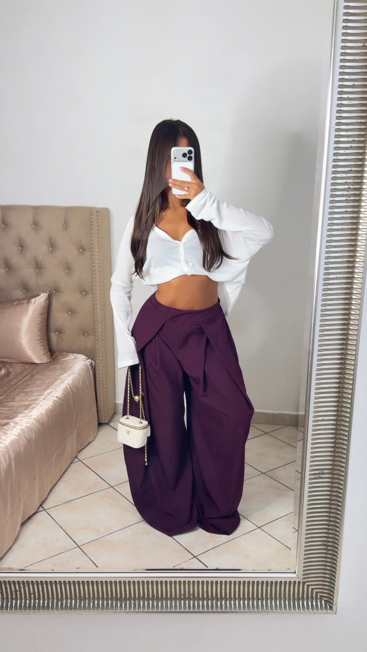 Pantalon tailleur doublé [PRUNE]