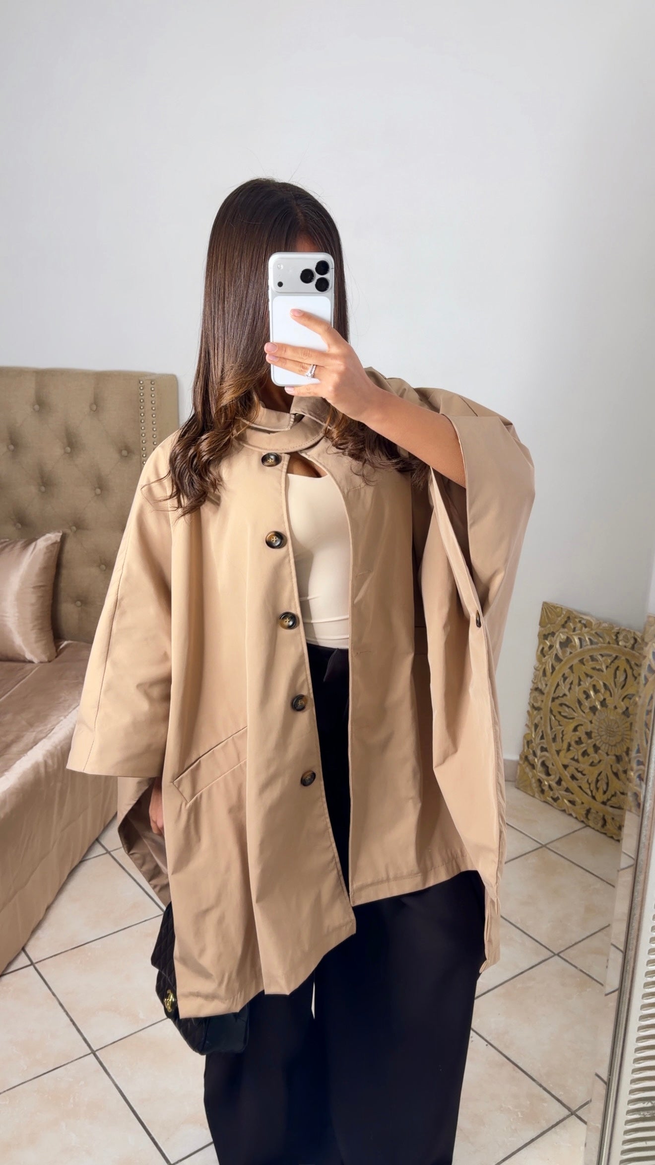 Trench oversize façon cape [CAMEL]