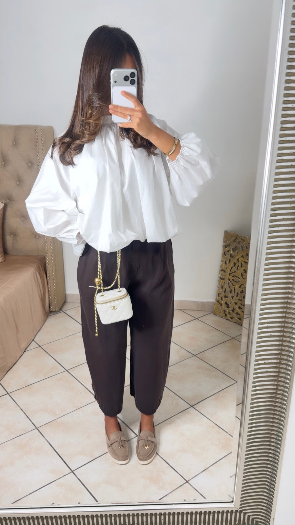 Pantalon tailleur fluide [MARRON]