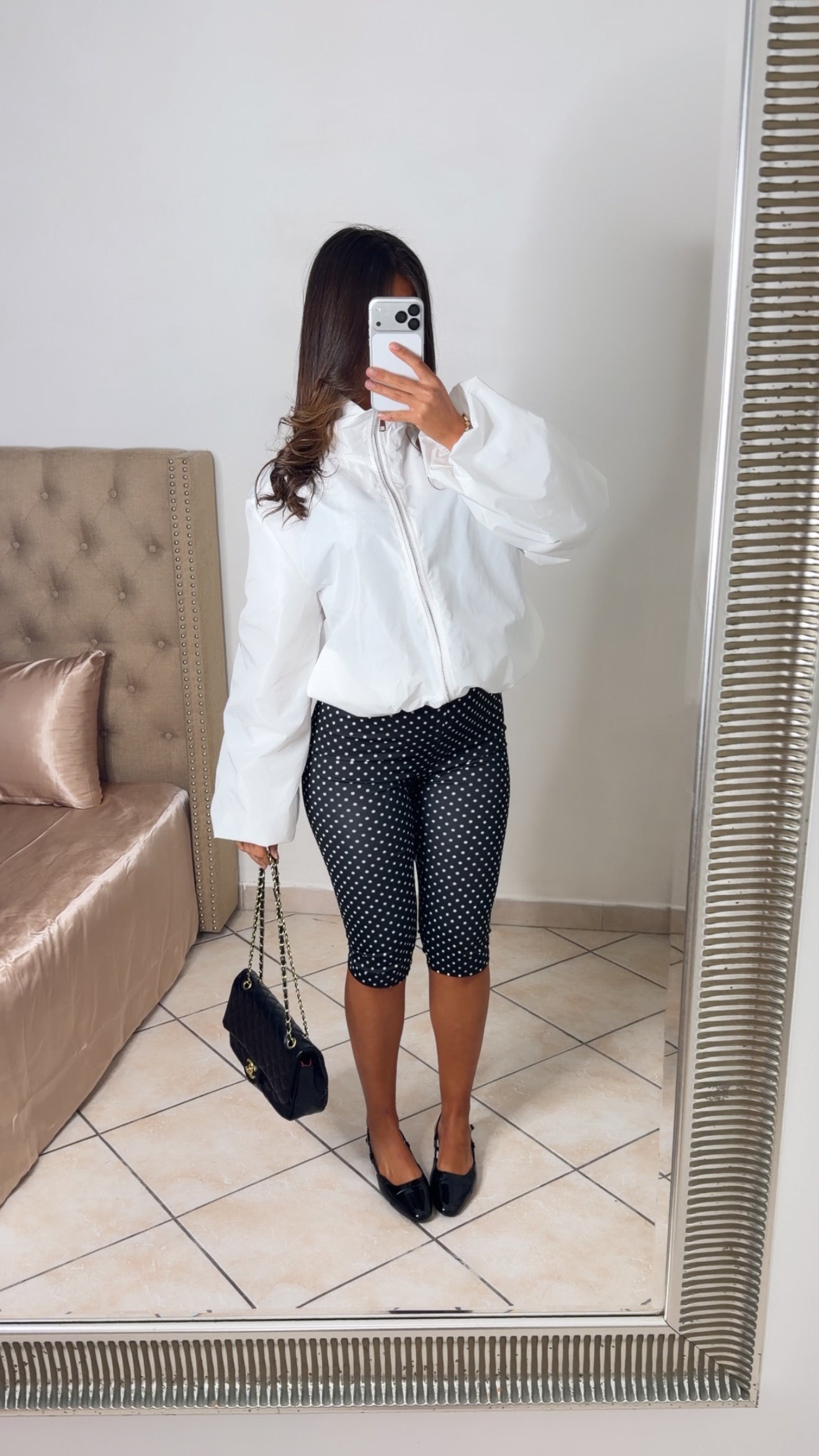 Veste imperméable style ballon [BLANC]