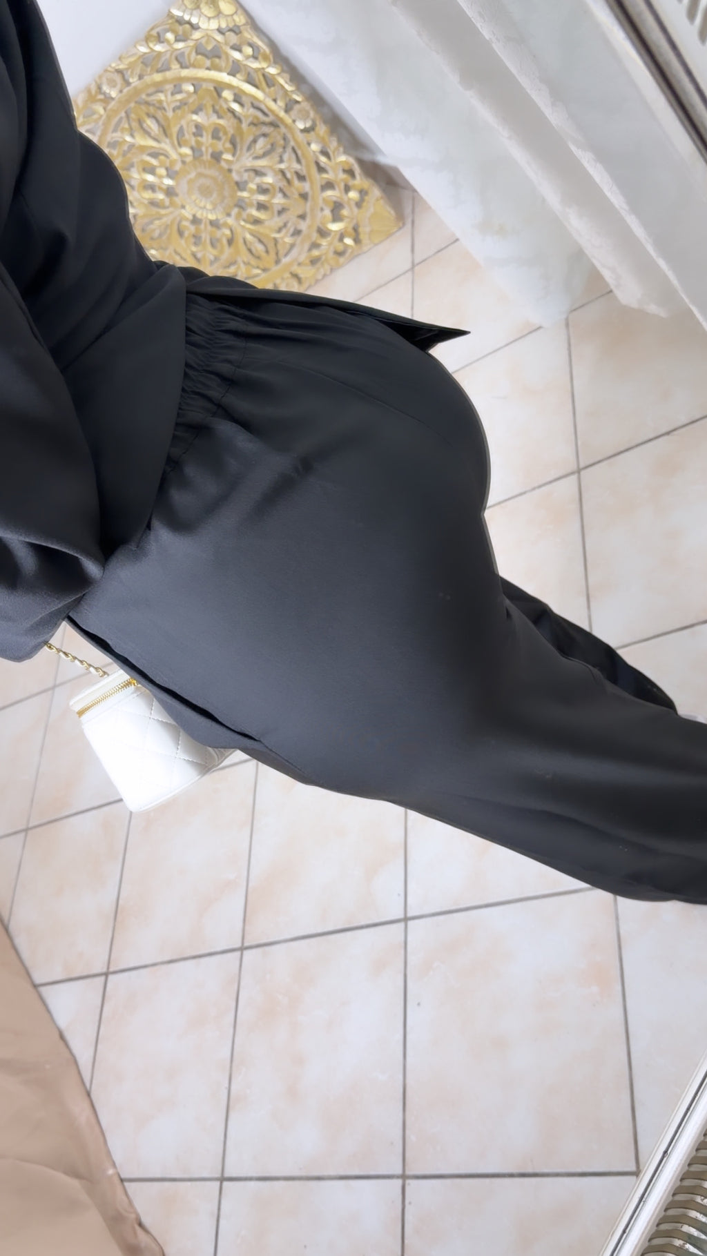 Ensemble blazer manche courte et pantalon [NOIR]