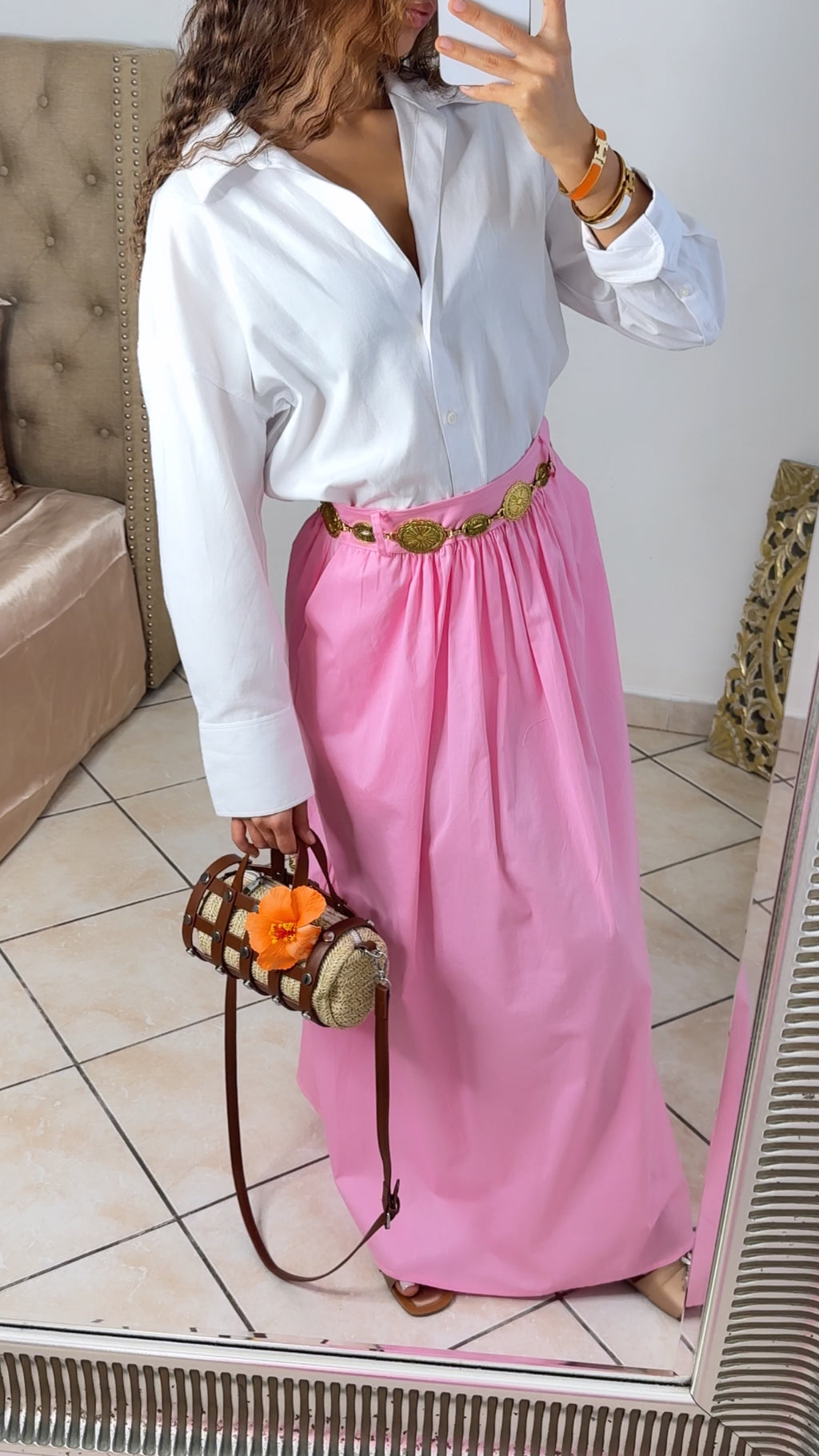 Jupe longue évasée [ROSE]