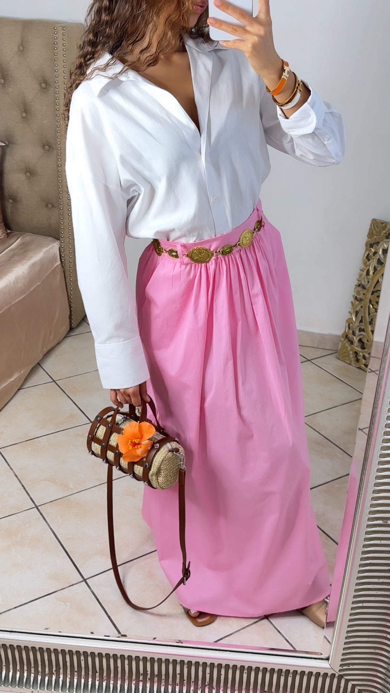 Jupe longue évasée [ROSE]
