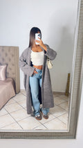Veste longue moutonnée oversize [TAUPE]