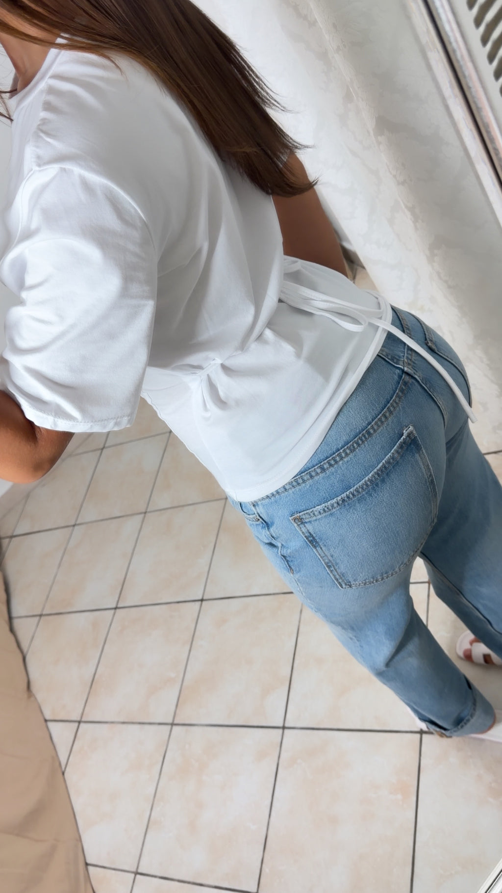 T-shirt effet corset [BLANC]