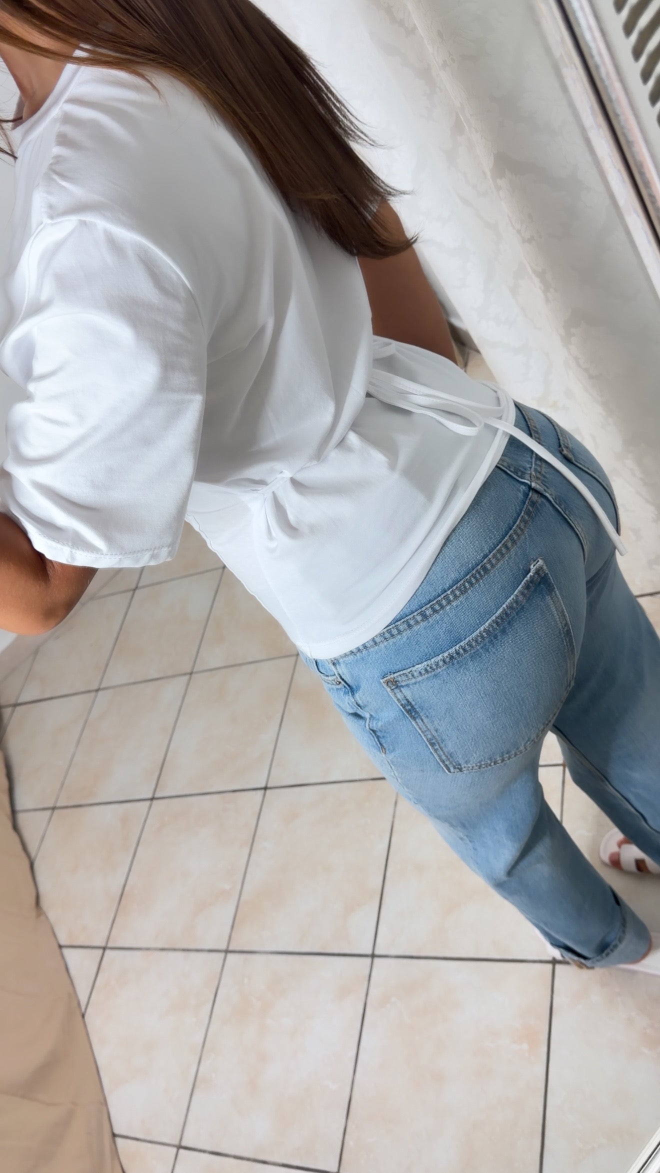 T-shirt effet corset [BLANC]