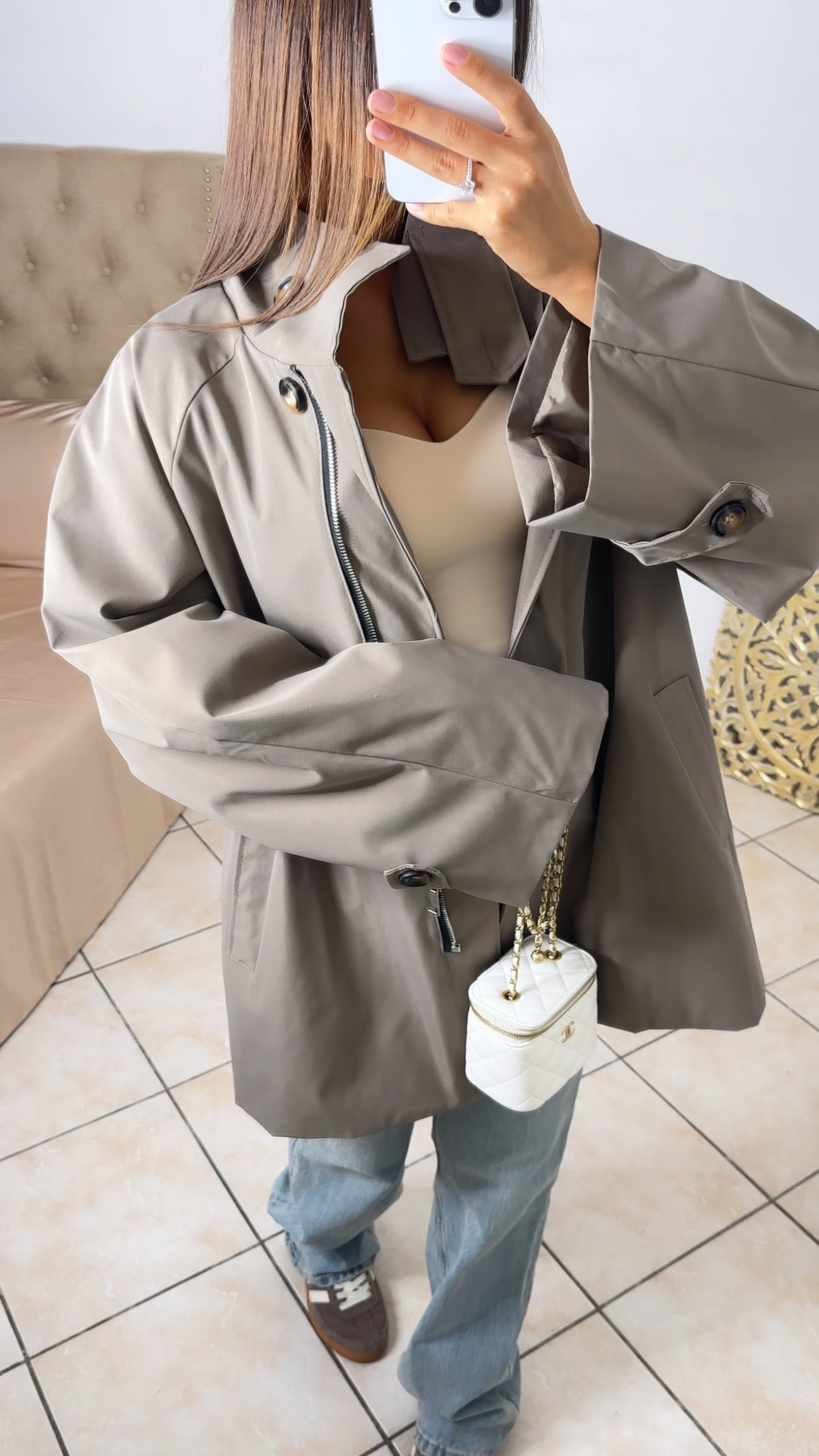 Trench court oversize [TAUPE]