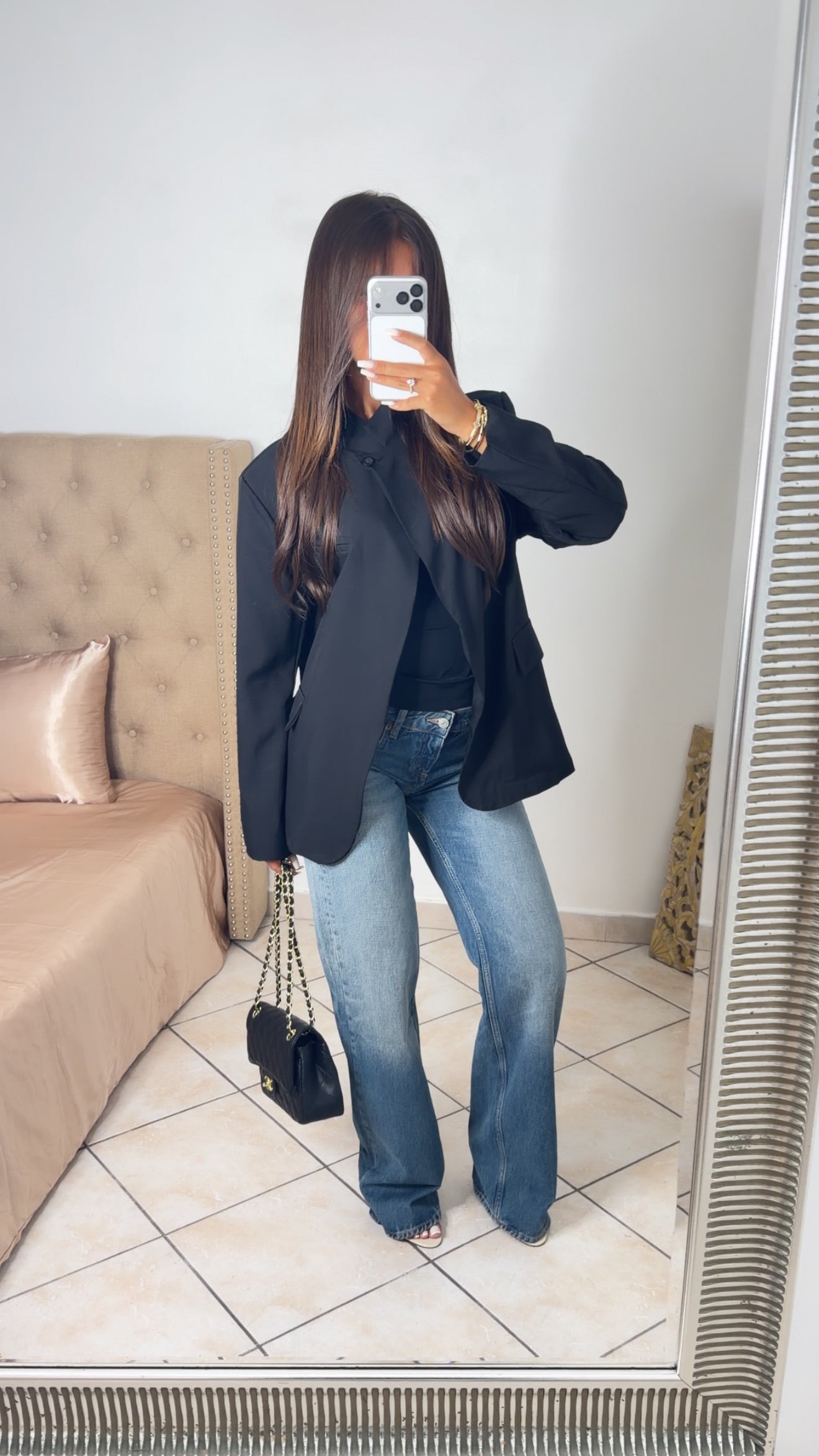 Blazer oversize croisé [NOIR]