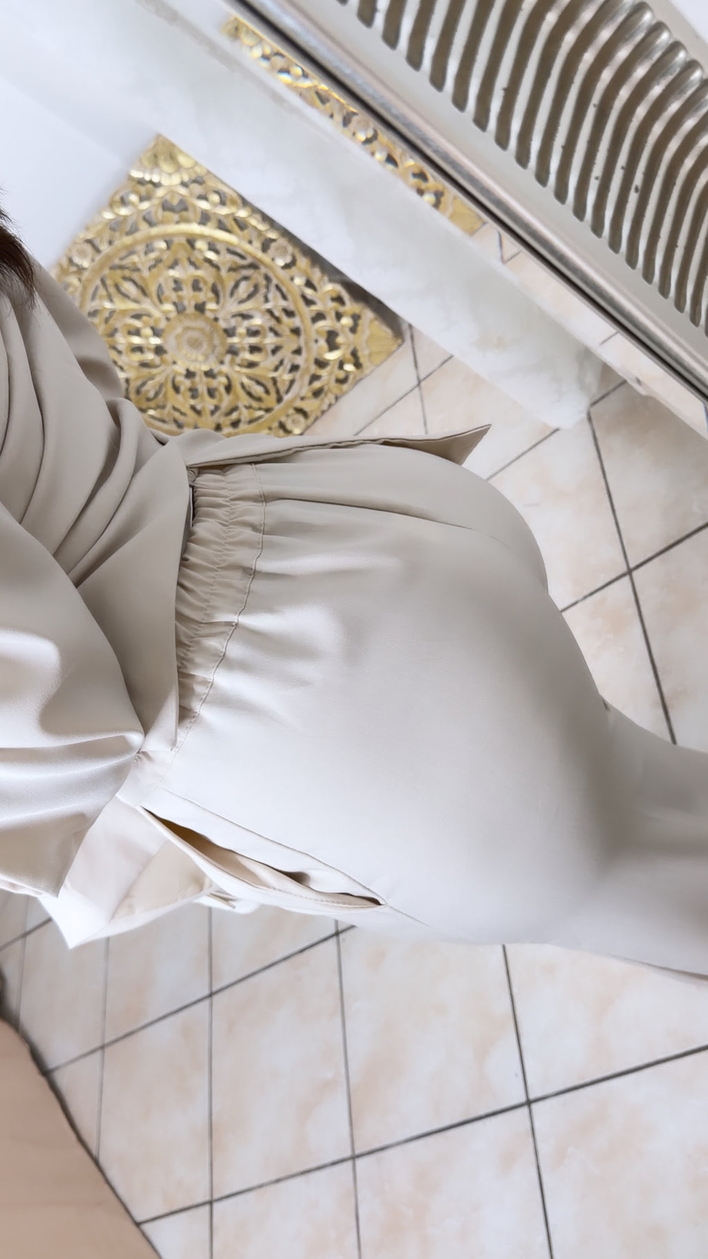 Ensemble blazer manche courte et pantalon [BEIGE]