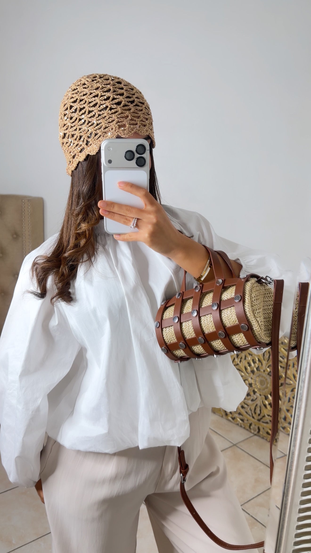 Bonnet crochet pailleté [TAUPE]