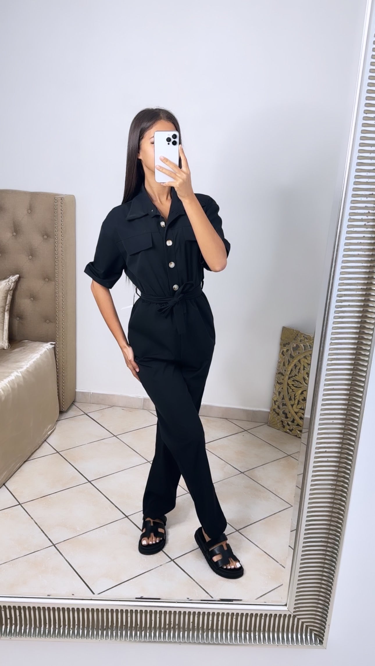 Combinaison à ceinture [NOIR]