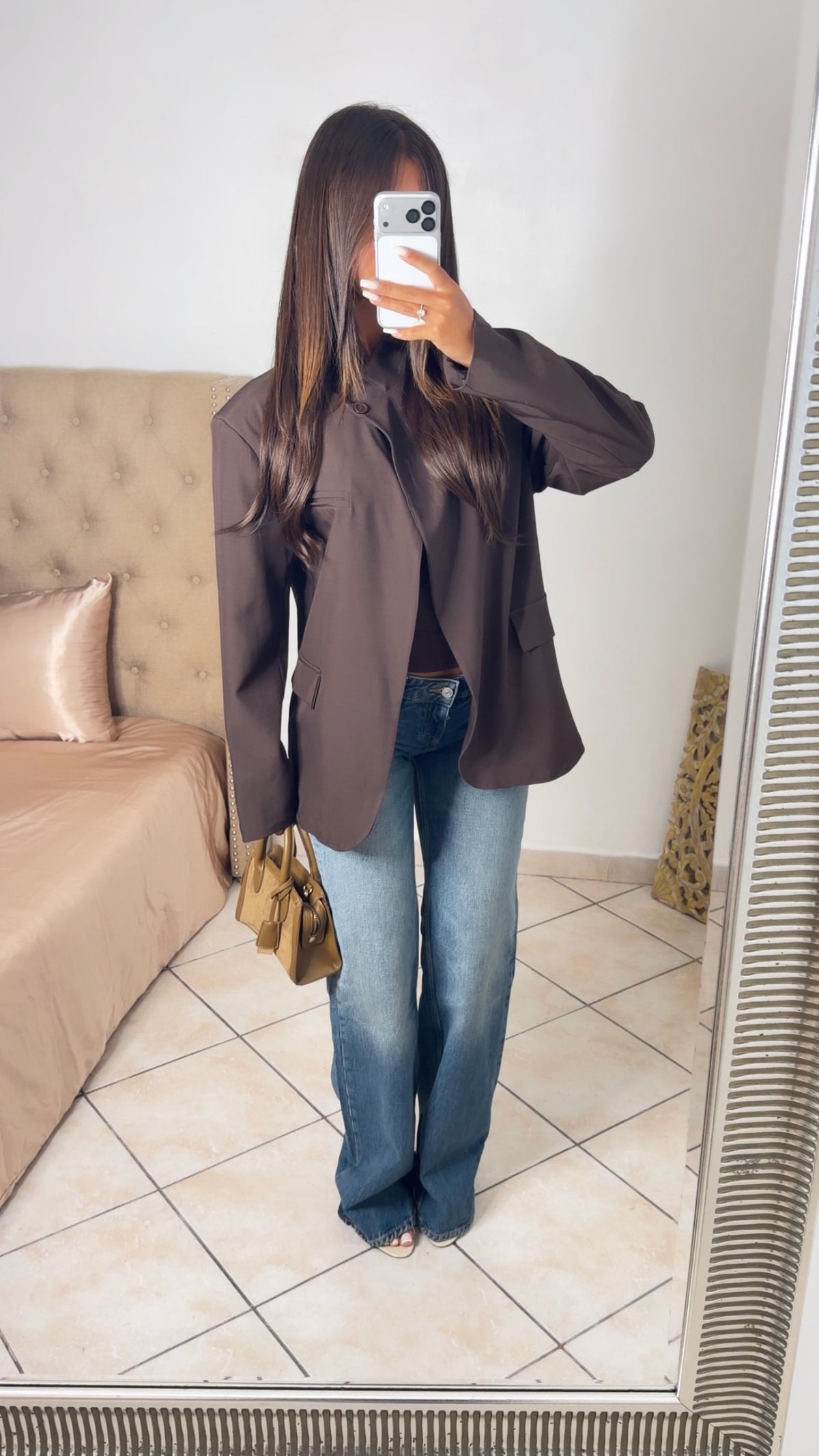 Blazer oversize croisé [MARRON]