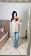 Blouse transparente à pois [CREME]