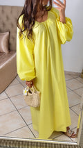 Robe en popeline de coton [JAUNE]