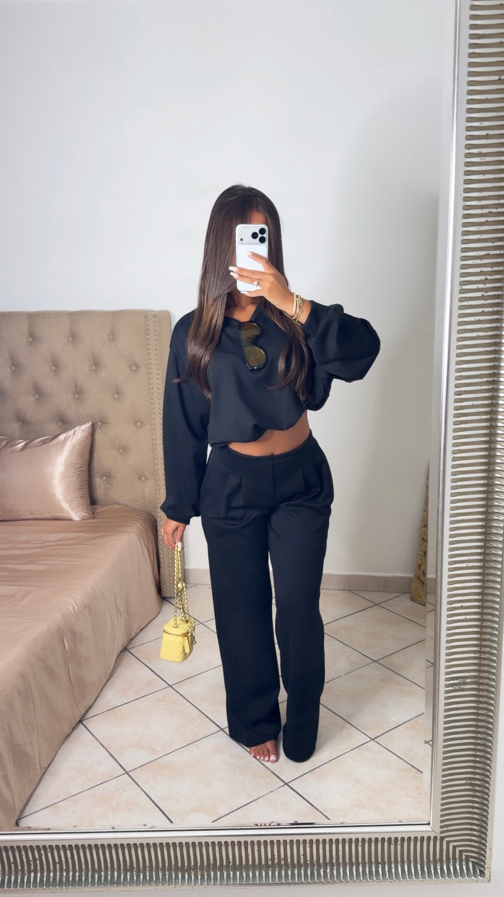 Ensemble sweat bouffant et pantalon [NOIR]