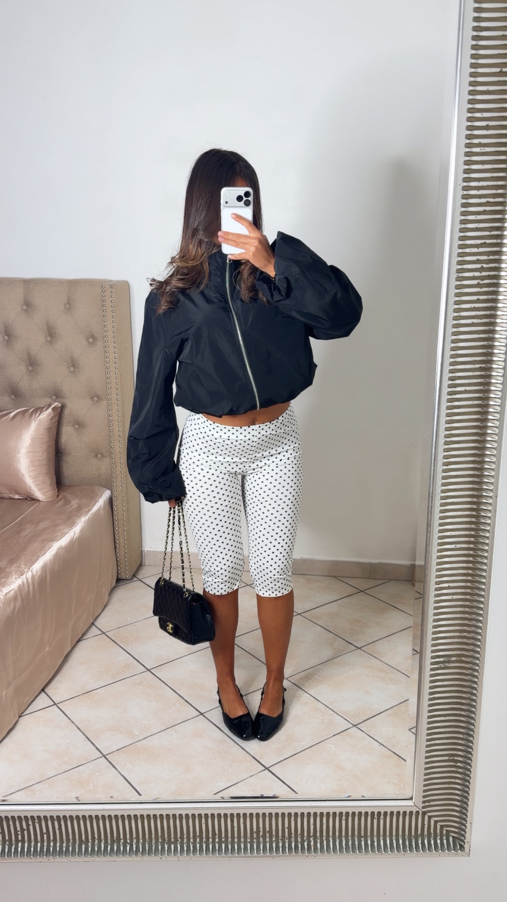 Capri legging à pois [BLANC]