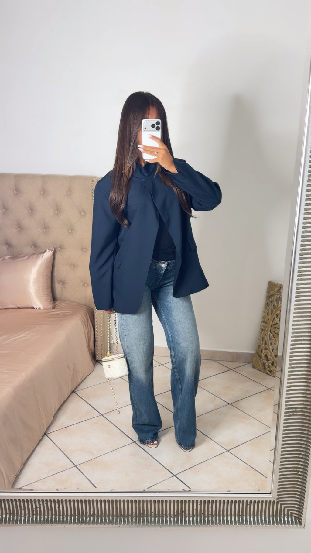 Blazer oversize croisé [MARINE]