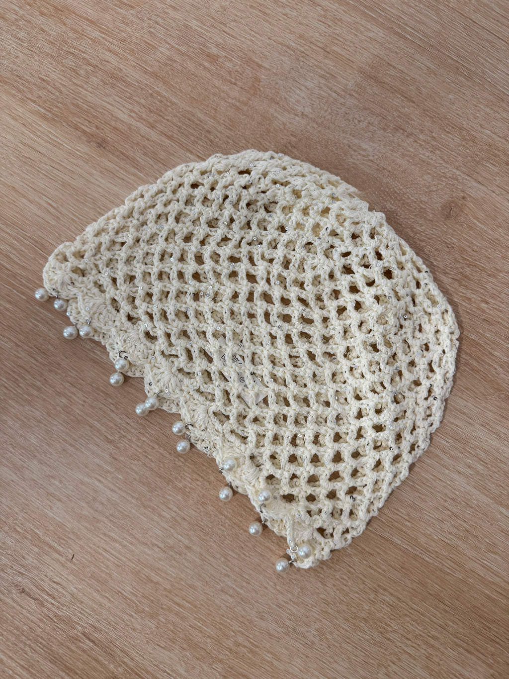 Bonnet crochet perles [CREME]