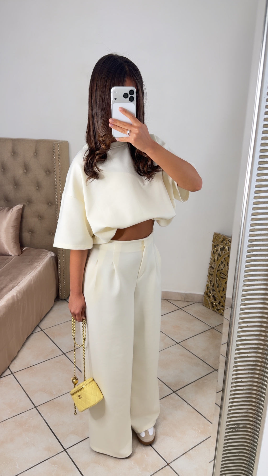 Ensemble t-shirt bouffant et pantalon droit