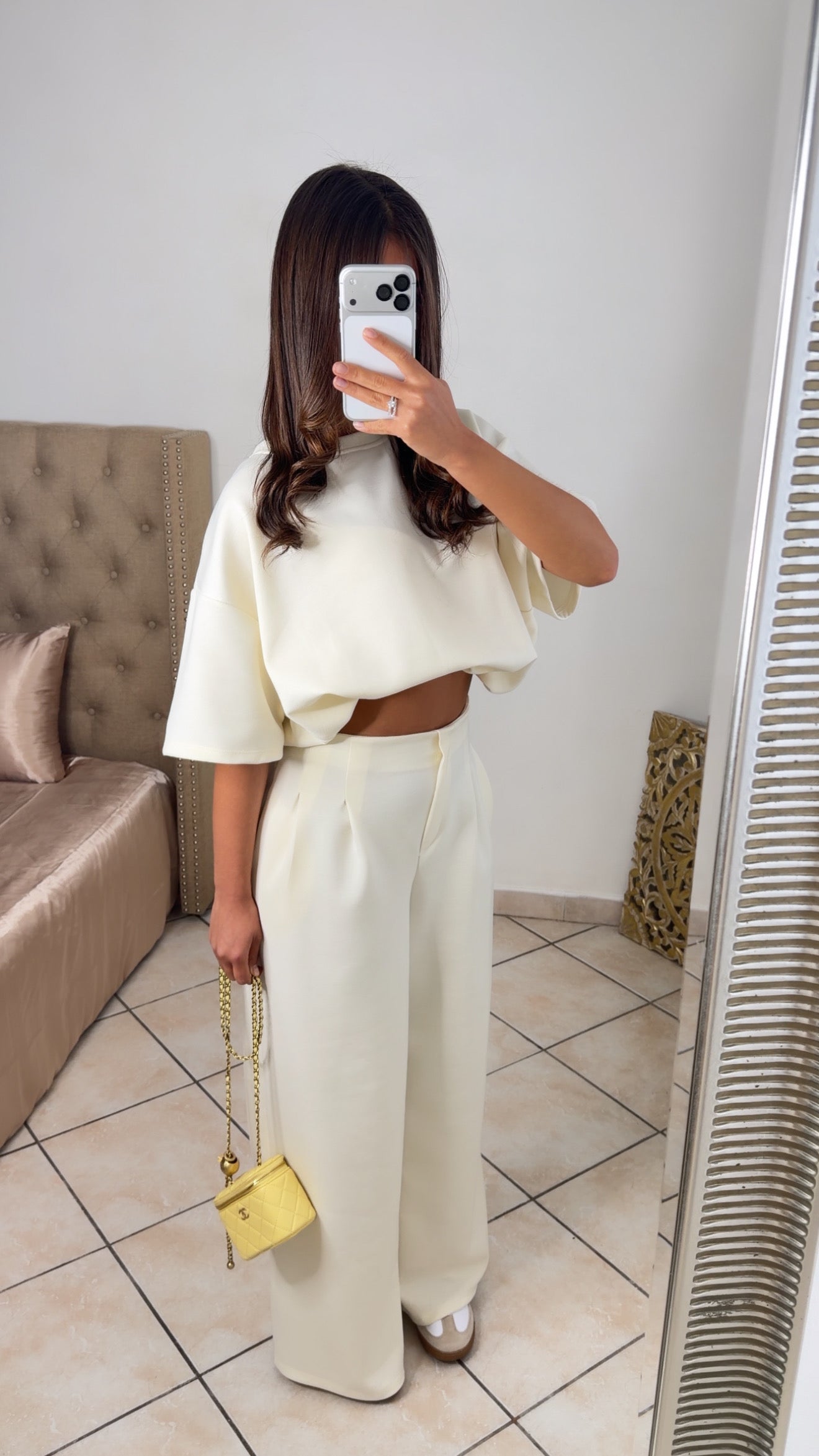 Ensemble t-shirt bouffant et pantalon droit