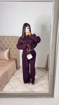 Ensemble sweat bouffant et pantalon [PRUNE]