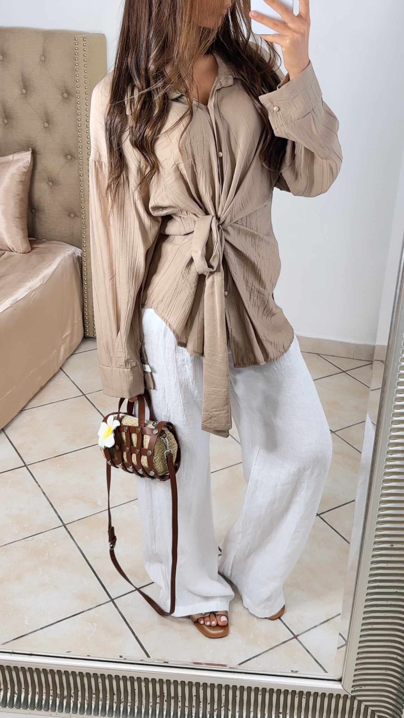 Chemise à nouer [TAUPE]