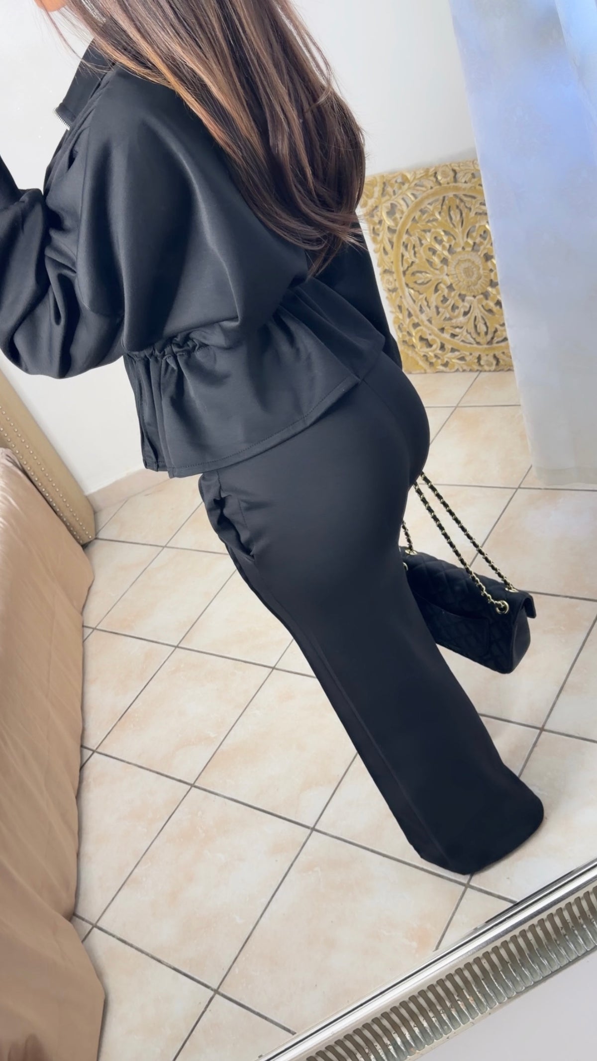 Ensemble Utility - veste zippée & pantalon droit [NOIR]