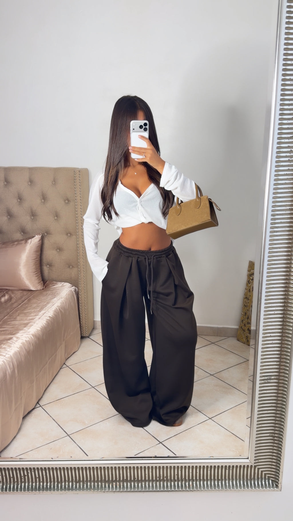 Pantalon de jogging doublé [MARRON]