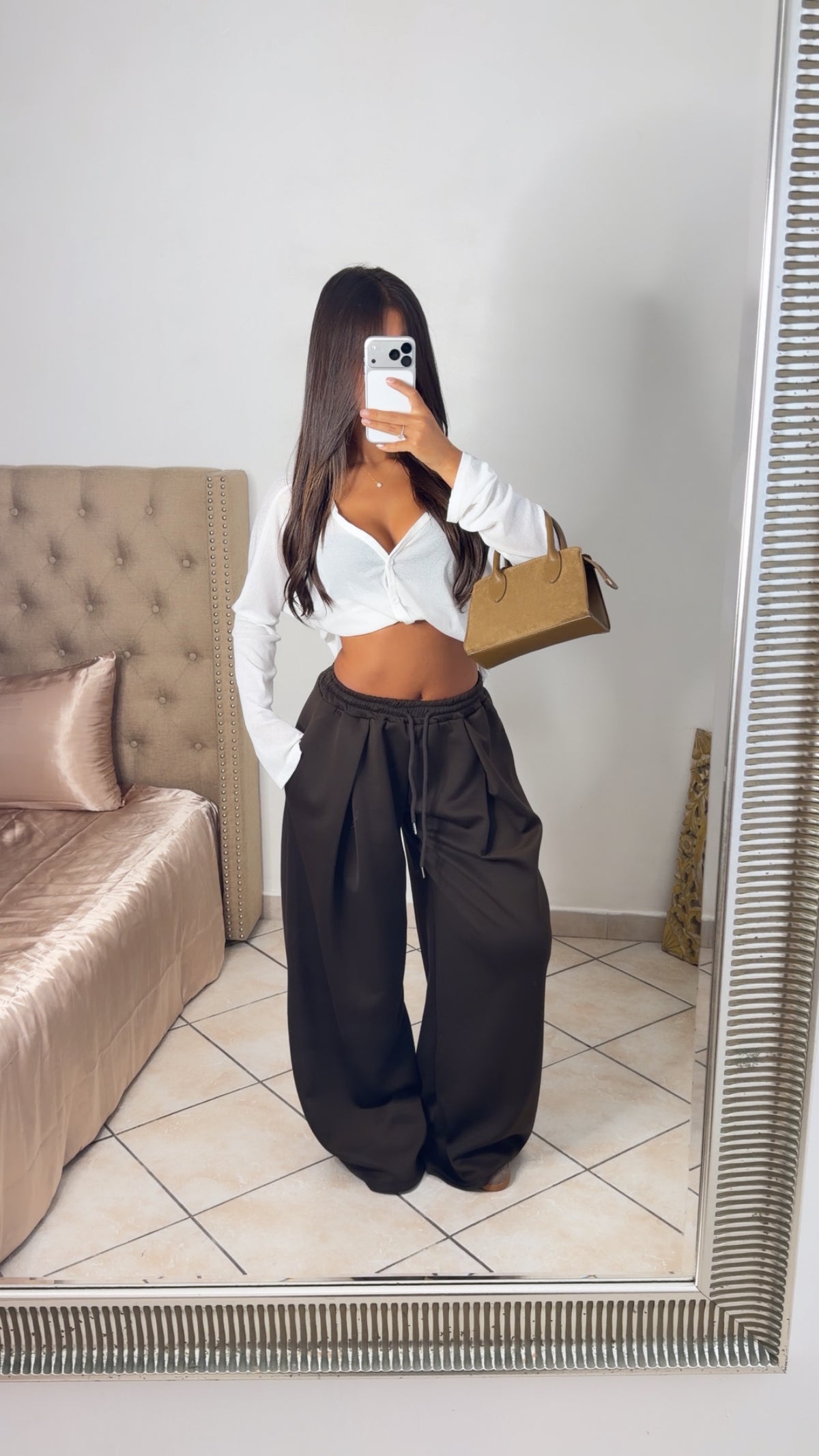 Pantalon de jogging doublé [MARRON]