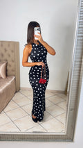 Robe longue dos nu à pois [NOIR]