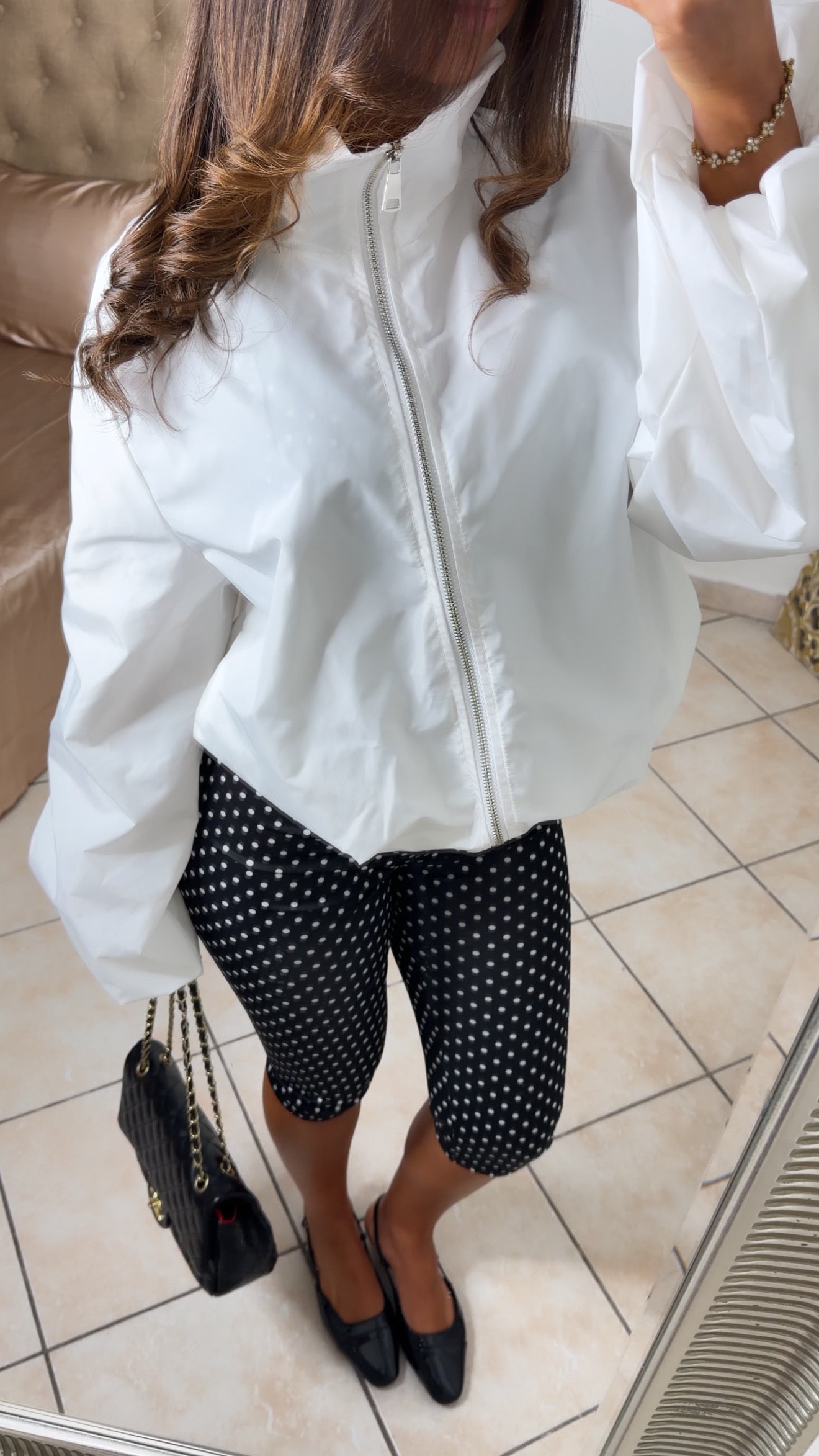 Veste imperméable style ballon [BLANC]