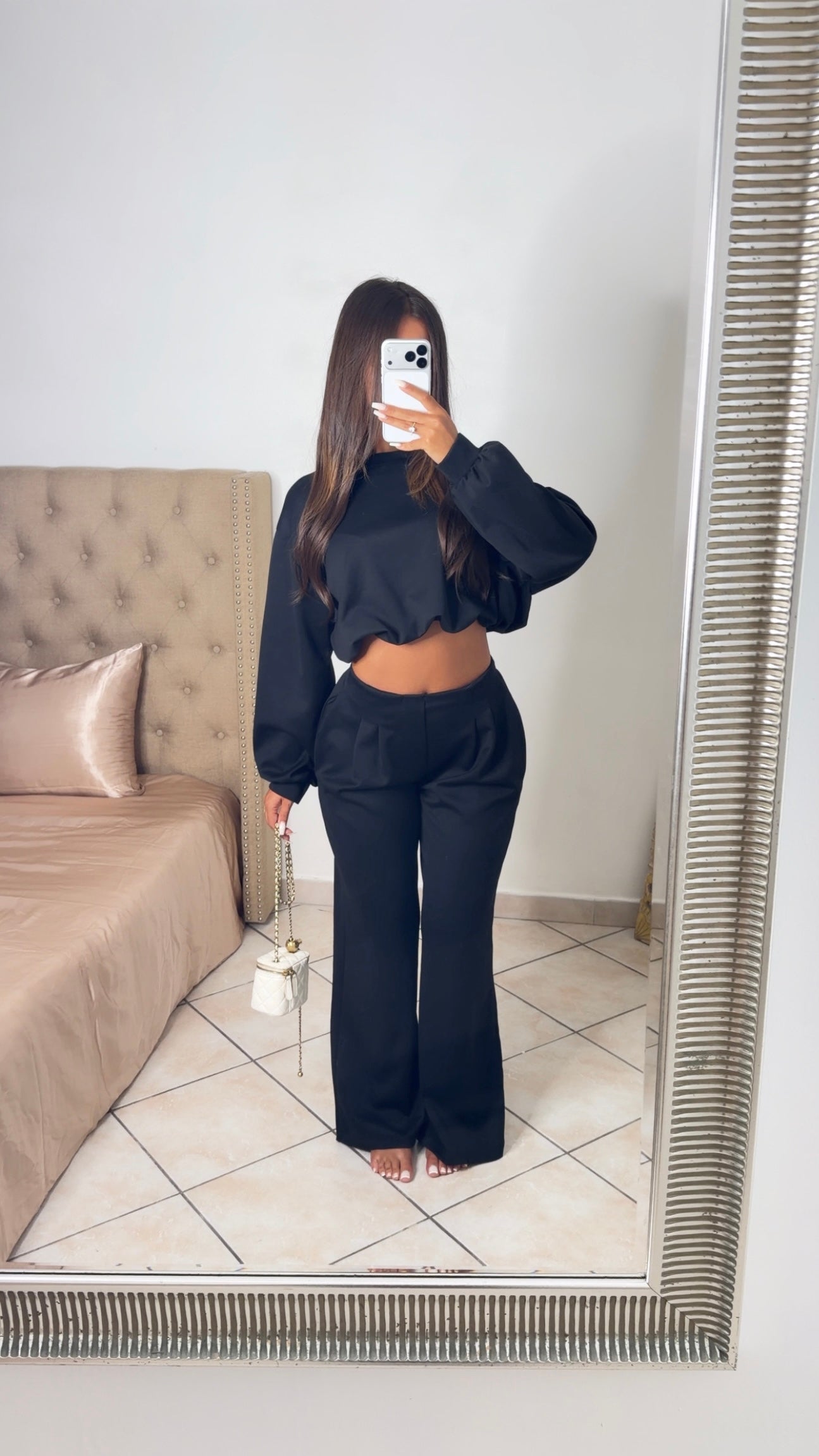 Ensemble sweat bouffant et pantalon [NOIR]