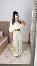 Ensemble t-shirt bouffant et pantalon droit