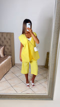 Ensemble blazer et bermuda [JAUNE]