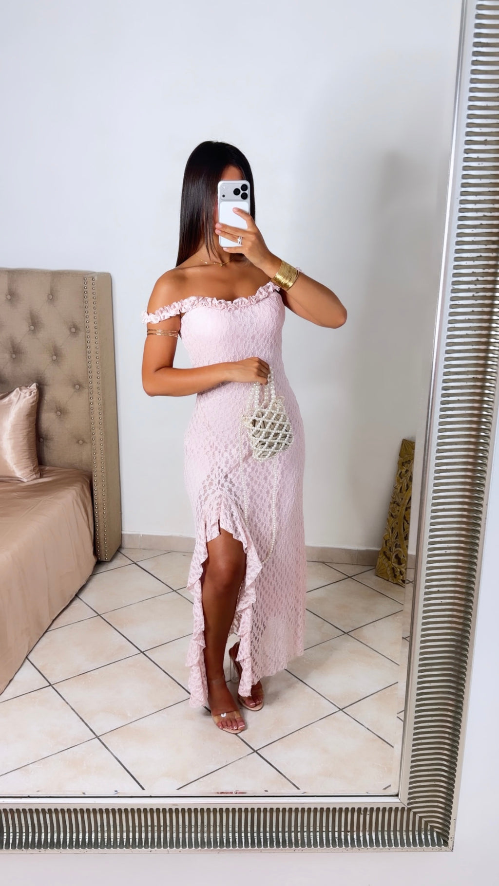 Robe à fentes en dentelle [ROSE]